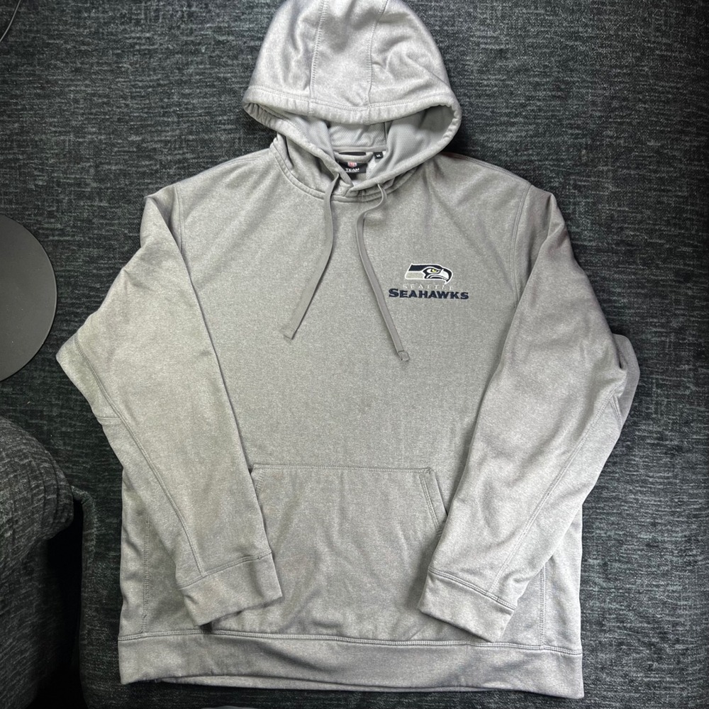 NFL Team Apparel Seattle Seahawks Hoodie Mens XL Gray Embroidered Pullover